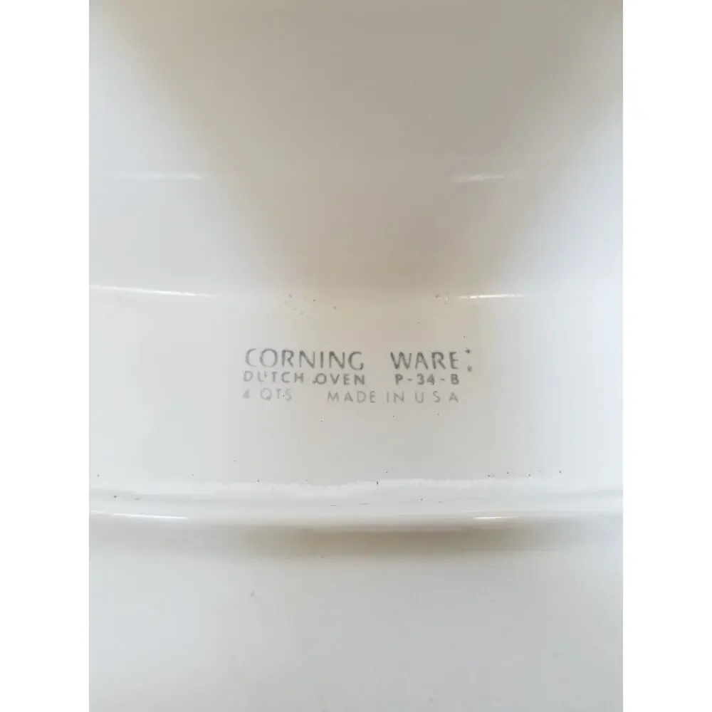 VTG CORNING WARE Dutch Oven P-34-B Blue Cornflower **no Lid**